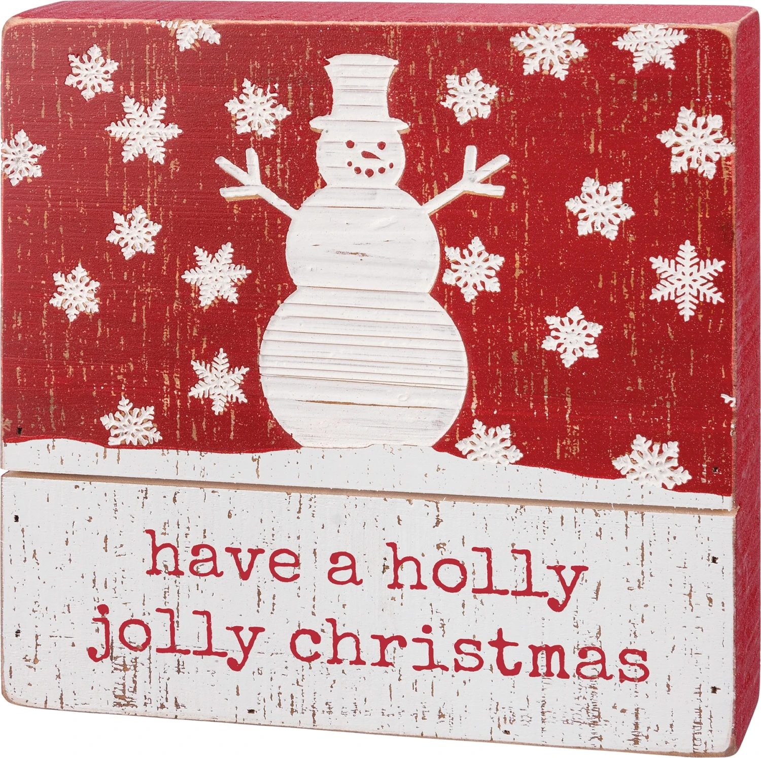 Holly Jolly Christmas Slat Box Sign 3 Holly Jolly Christmas Slat Box Sign