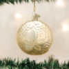 Old World Christmas Sand Dollar Blown Glass Ornament -Glitter Shop 12156 387x