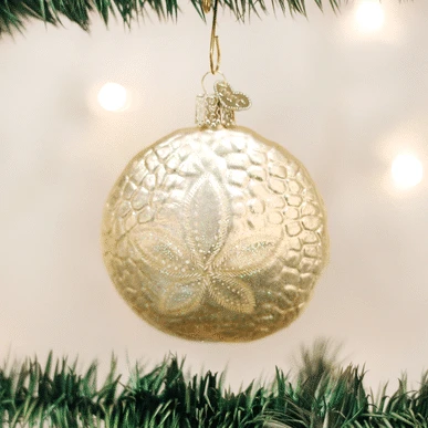 Old World Christmas Sand Dollar Blown Glass Ornament 3 Old World Christmas Sand Dollar Blown Glass Ornament