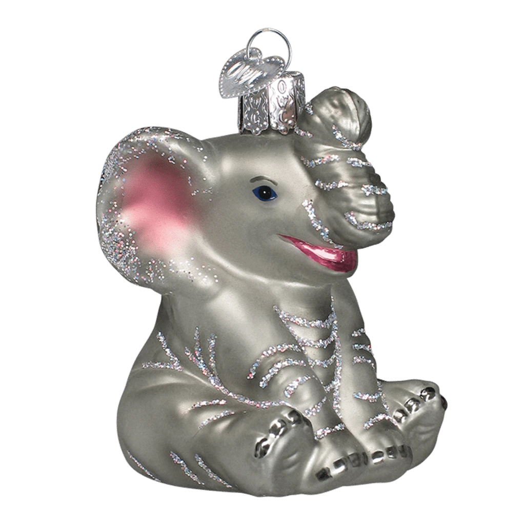 Old World Christmas Little Elephant Blown Glass Ornament 4 Old World Christmas Little Elephant Blown Glass Ornament - Image 2
