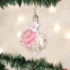 Old World Christmas Blown Glass Mexican Seashell Ornament -Glitter Shop 12177 387x
