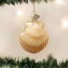 Old World Christmas Blown Glass Clam Shell Ornament -Glitter Shop 12179 387x