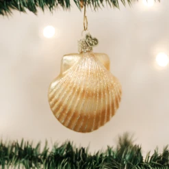 Old World Christmas Blown Glass Clam Shell Ornament