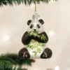 Old World Christmas Blown Glass Panda Bear Ornament -Glitter Shop 12186 387x