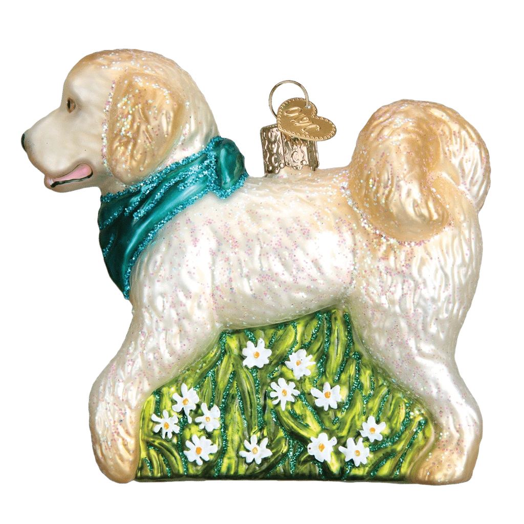 Old World Christmas Blown Glass Doodle Dog Ornament 5 Old World Christmas Blown Glass Doodle Dog Ornament - Image 3
