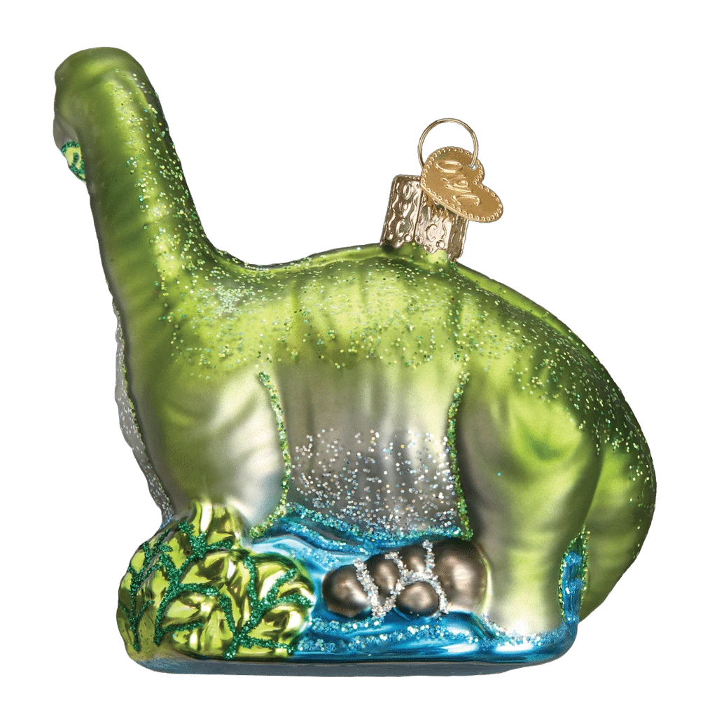 Old World Christmas Blown Glass Brontosaurus Ornament 4 Old World Christmas Blown Glass Brontosaurus Ornament - Image 2