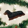 Old World Christmas Blown Glass Christmas Long-haired Dachshund Ornament -Glitter Shop 12493 387x