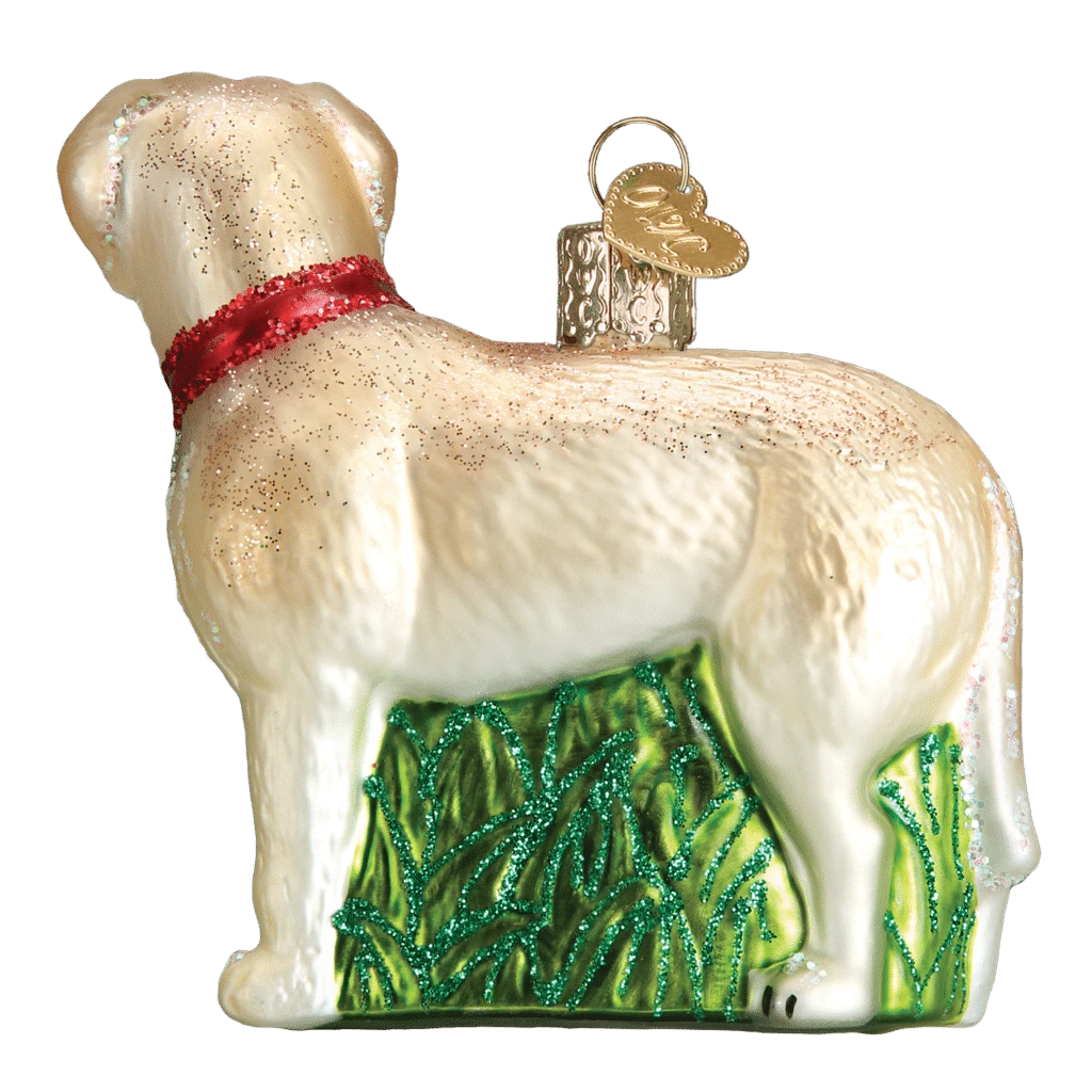 Old World Christmas Blown Glass Standing Yellow Lab Ornament 4 Old World Christmas Blown Glass Standing Yellow Lab Ornament - Image 2