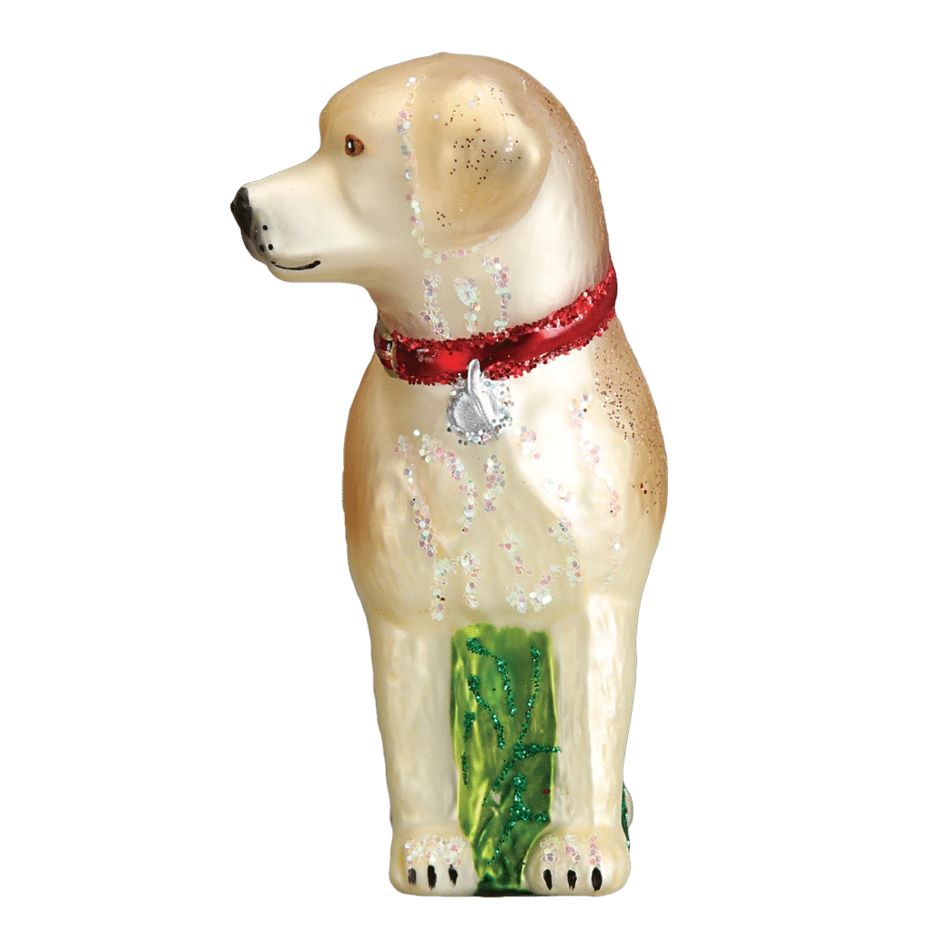 Old World Christmas Blown Glass Standing Yellow Lab Ornament 5 Old World Christmas Blown Glass Standing Yellow Lab Ornament - Image 3