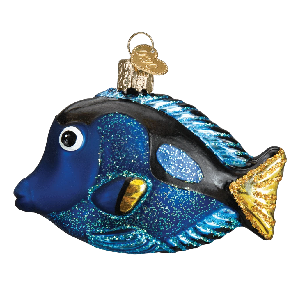 Old World Christmas Blown Glass Pacific Blue Tang Ornament 4 Old World Christmas Blown Glass Pacific Blue Tang Ornament - Image 2
