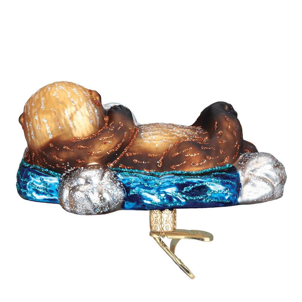 Old World Christmas Blown Glass Floating Sea Otter Clip-on Ornament 5 Old World Christmas Blown Glass Floating Sea Otter Clip-on Ornament - Image 3