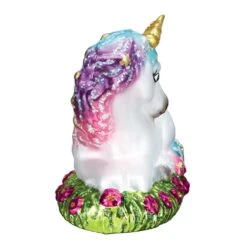 Baby Unicorn Ornament Old World Christmas -Glitter Shop 12534 Front Baby Unicorn Ornament