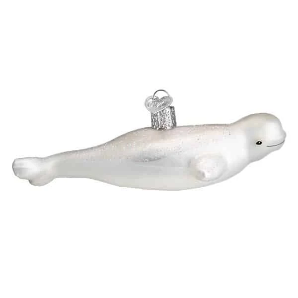 Old World Christmas Blown Glass Beluga Whale Ornament 5 Old World Christmas Blown Glass Beluga Whale Ornament - Image 3