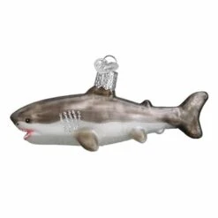 Old World Christmas Blown Glass Great White Shark Ornament 7 Old World Christmas Blown Glass Great White Shark Ornament -Glitter Shop 12549 3 1024x