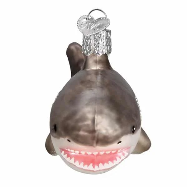 Old World Christmas Blown Glass Great White Shark Ornament 4 Old World Christmas Blown Glass Great White Shark Ornament - Image 2