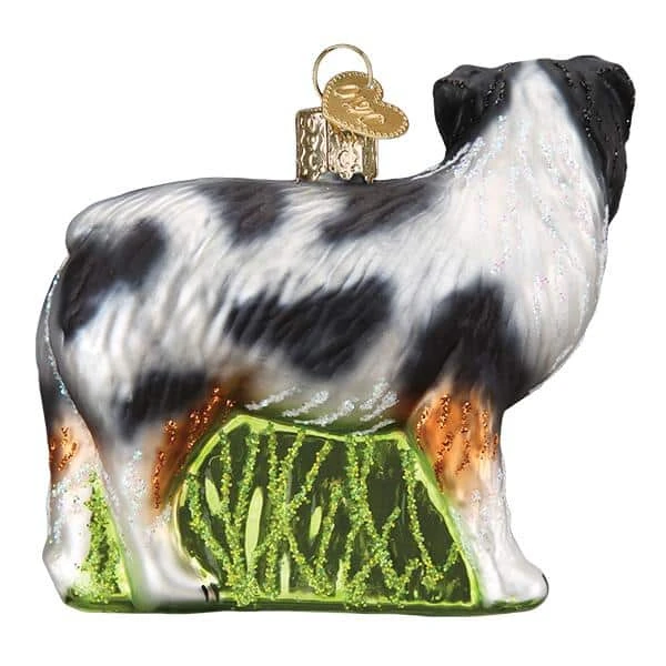 Old World Christmas Blown Glass Australian Shepherd Ornament 4 Old World Christmas Blown Glass Australian Shepherd Ornament - Image 2