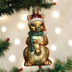 Old World Christmas Blown Glass Christmas Kangaroo Ornament