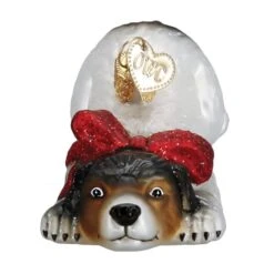 Norman Rockwell Signature Dog Ornament Old World Christmas 7 Norman Rockwell Signature Dog Ornament Old World Christmas -Glitter Shop 12666 Norman Rockwell Signature Dog Ornament Front