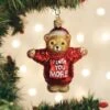 Love You More Ornament Old World Christmas -Glitter Shop 12681 Love You More Ornament