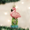 Old World Christmas Blown Glass Flamingo Ornament -Glitter Shop 16023 387x
