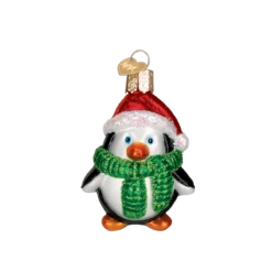 Old World Christmas Blown Glass Playful Penguin Ornament -Glitter Shop 16083 2