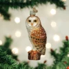 Old World Christmas Blown Glass Barn Owl Ornament -Glitter Shop 16118 387x