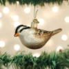 Old World Christmas Blown Glass White Crowned Sparrow Ornament -Glitter Shop 16124 1 1024x 2
