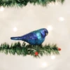 Old World Christmas Blown Glass Indigo Bunting Clip-On Ornament