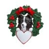 Australian Sheepdog In Wreath Personalized Christmas Ornament -Glitter Shop 2002