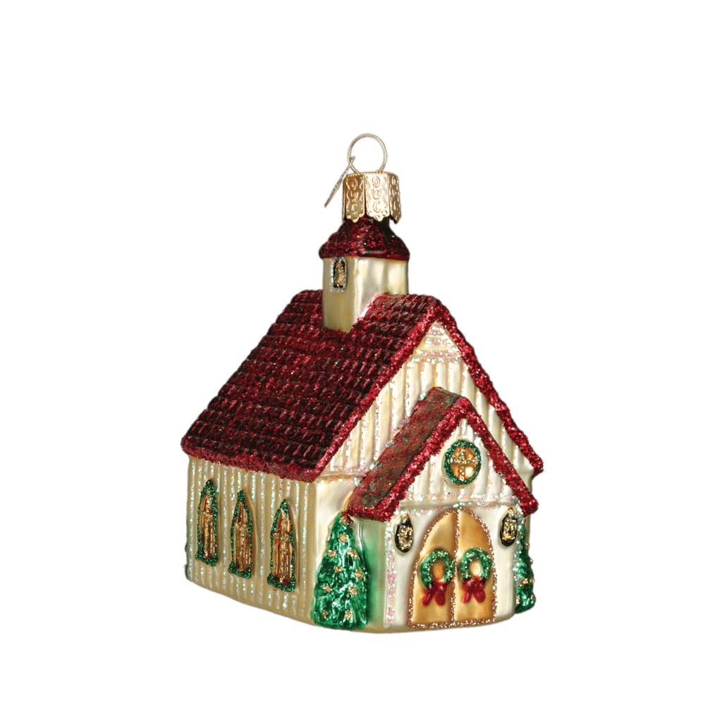 Old World Christmas Blown Glass Christmas Chapel Ornament 4 Old World Christmas Blown Glass Christmas Chapel Ornament - Image 2
