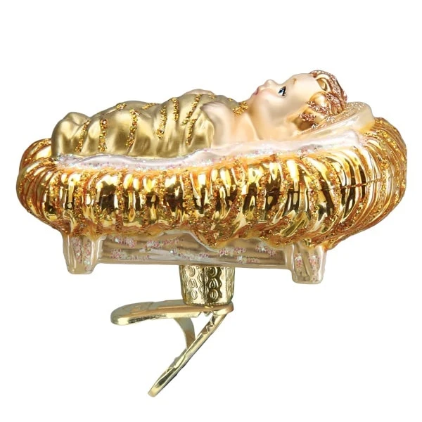 Baby Jesus In Manger Ornament Old World Christmas 6 Baby Jesus In Manger Ornament Old World Christmas - Image 4