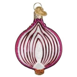 Red Onion Ornament Old World Christmas -Glitter Shop 28140 Red Onion Ornament close up