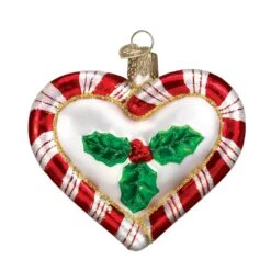 Peppermint Heart Ornament Old World Christmas -Glitter Shop 30020 Peppermint Heart Ornament Back