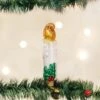 White Candle Ornament Old World Christmas -Glitter Shop 32191 Clip on Candle Ornament