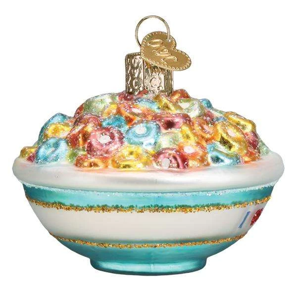 Old World Christmas Blown Glass Bowl Of Cereal Ornament 4 Old World Christmas Blown Glass Bowl Of Cereal Ornament - Image 2