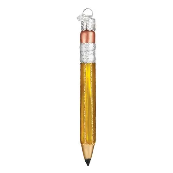 Yellow Pencil Ornament Old World Christmas 4 Yellow Pencil Ornament Old World Christmas - Image 2