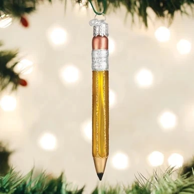 Yellow Pencil Ornament Old World Christmas 3 Yellow Pencil Ornament Old World Christmas