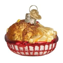 Chicken Basket Ornament Old World Christmas -Glitter Shop 32571 Chicken Basket Ornament Side