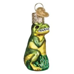 Mini T-Rex Ornament Old World Christmas -Glitter Shop 85250 Mini T Rex Side