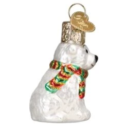Mini Polar Bear Ornament Old World Christmas -Glitter Shop 85253 Mini Polar Bear Side