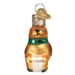 Mini Reindeer Ornament Old World Christmas -Glitter Shop 85256 Mini Reindeer Front