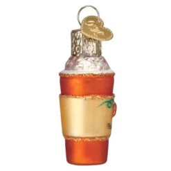 Mini Pumpkin Spice Latte Ornament Old World Christmas -Glitter Shop 87009 Pumpkin Spice Latte Mini Side