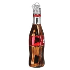 Mini Coca Cola Bottle Ornament Old World Christmas -Glitter Shop 87014 Mini Coca Cola Bottle Side