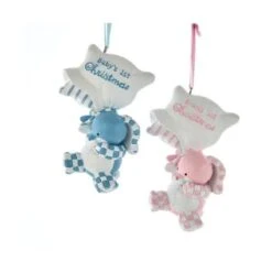 Baby's 1st Christmas Pillow Bunny Ornaments