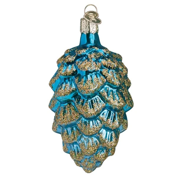 Blue Ponderosa Pine Cone Ornament Old World Christmas 4 Blue Ponderosa Pine Cone Ornament Old World Christmas - Image 2
