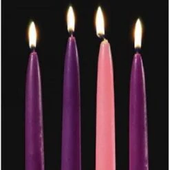 Christmas Advent Candles Purple And Pink