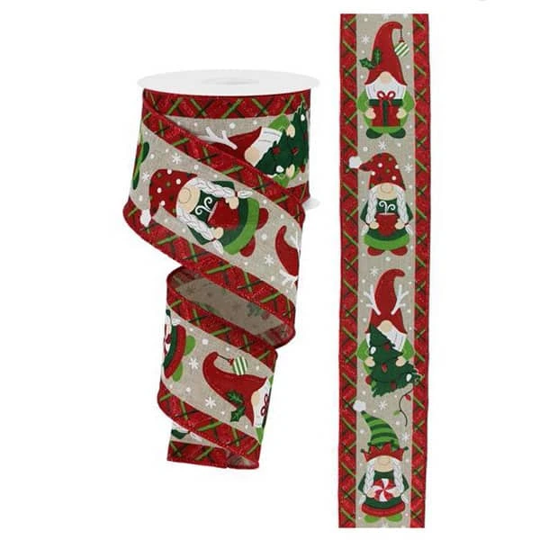 Christmas Gnome Gift Ribbon 3 Christmas Gnome Gift Ribbon