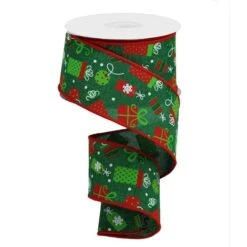 Christmas Packages Print Ribbon 2.5"