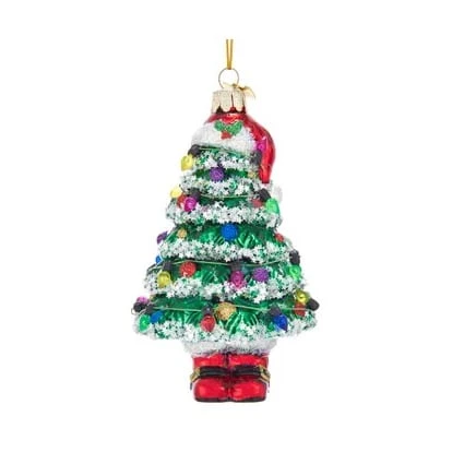 Christmas Tree With Santa Hat Ornament 3 Christmas Tree With Santa Hat Ornament