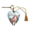 Deer Friends Christmas Art Heart Ornament -Glitter Shop Deer Friends Christmas Art Heart Ornament stnicks.com 1